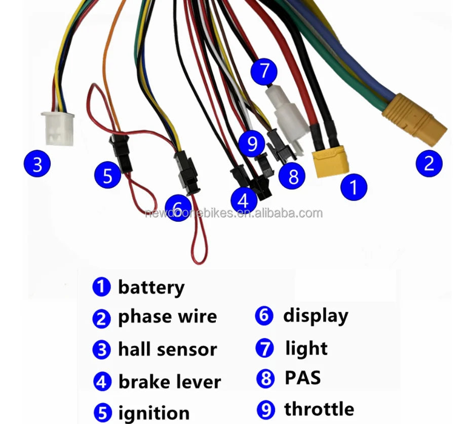 AU/UK Stock MTX 26"27.5"29" 52V2000W 45A Dual Hall Sine Wave Controller M8 Display NFCelectric Bike Ebike Hub Conversion Kits