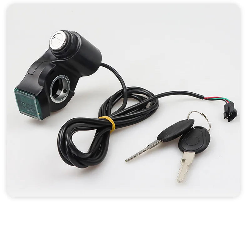 Universal Electric Bicycle Biking Portable Dustproof Cycling Parts for Electric Scooter Ignition Switch Key Power Lock