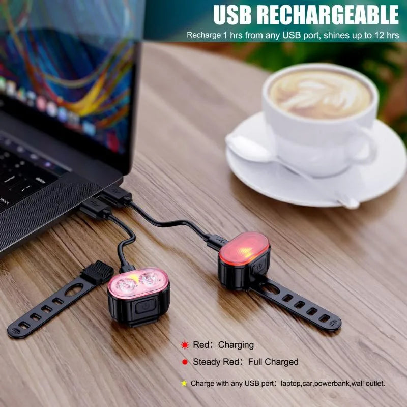 BUCKLOS Bike Lighting Front and Rear Lights Bicycle Lamp Led Cycling Light Bike Flashlight for Bicycle Front Taillight Lantern